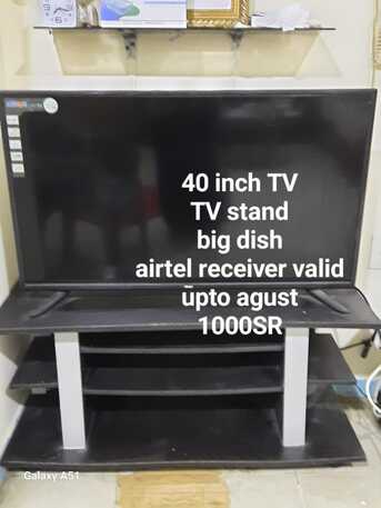 Dammam, Electronics, SAR 950,  Airtel Big Dish,40 Inch TV, TV Stand,Airtel Reciever HD South Channels Valid Till Aug-26