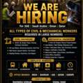ALL TYPES OF CIVIL & MECHANICAL WORKERS ARE REQUIRED IN LARGE NUMBERS.