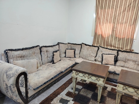Taif, Furniture, SAR 300,  Clean L-Shaped Majlis Sofa With Matching Tables & Rug
