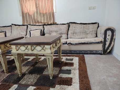 Taif, Furniture, SAR 300,  Clean L-Shaped Majlis Sofa With Matching Tables & Rug