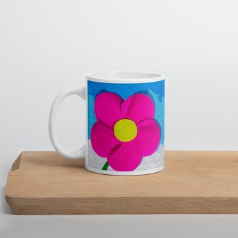 New York, Collectibles, Flower Close Up White Glossy Mug