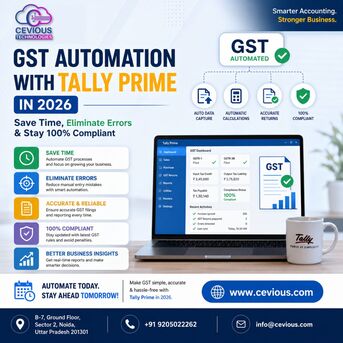 Noida, Computer, GST Automation With Tally Prime In 2026: Save Time, Eliminate Errors & Stay 100% Compliant