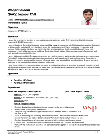 Riyadh, Job Seekers, QC Inspector/ Civil Engineer Site Supervisor