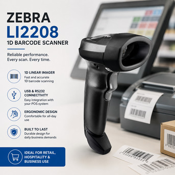 London, Computers, GBP 176,  Zebra LI2208 Barcode Scanner 1D Linear Imager USB RS232