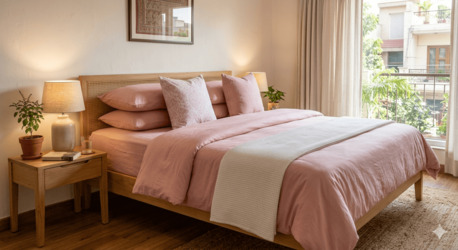 Mumbai, Household Items, INR 1499,  Pink Bedsheet Online India Soft Cotton & Elegant Design | TheIndiGlobal