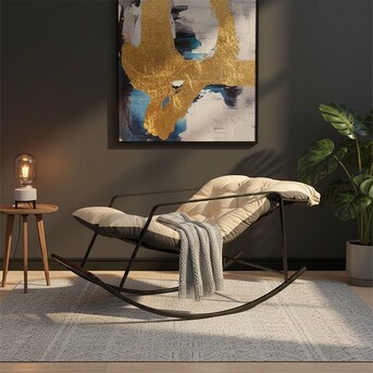Mumbai, Furniture, INR 15500,  Comfy Swaying Recliner With Foot Massager &ndash; Adjustable Rocking Chair For Home