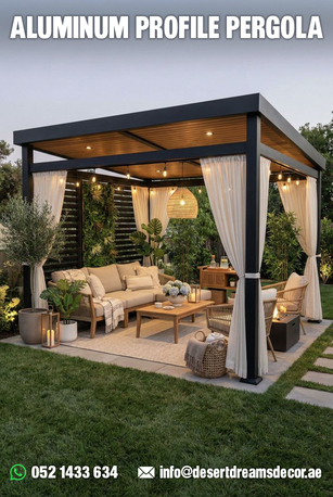 Dubai, Farm & Garden, AED 1000,  Retractable Shades Pergola And Motorized System Aluminum Pergola Uae.