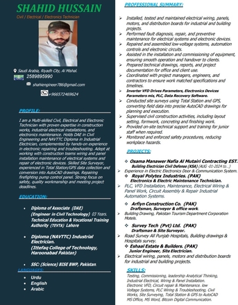 Al Aziziyah, Job Seekers, Assistant Engineer /supervisor /senior Electrician