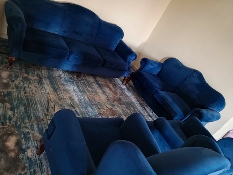 Jeddah, Furniture, SAR 900,  Sofa Set 7 Sester 4 Pcs Good Condition Valvet Fabric