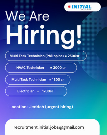 Jeddah, Jobs, Multi Task Technician (Phillpine) HVAC Technician, Multi Task Technician,Electrician