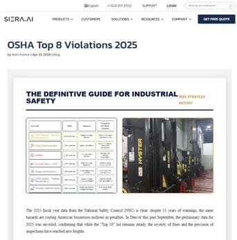 Chicago, Industrial Machinery, USD 500,  OSHA Top 8 Violations 2025 - SIERA.AI