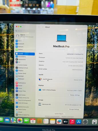 Manama, Computers, BHD 255,  MacBook Pro Core I9 2,9Ghz | 32GB RAM | 1TB SSD |  15.4" Retina (2880×1800) Call 36574541