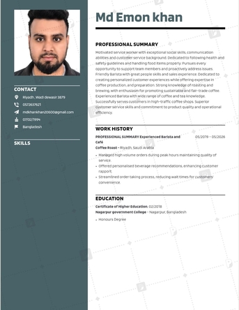 Riyadh, Job Seekers, Barista