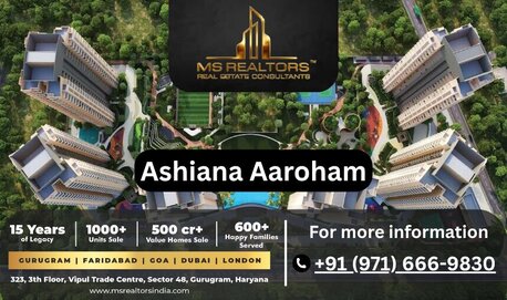 Gurgaon, Real Estate For Sale, INR 29900000,  3 BR,  2500 Sq. Feet,  Ashiana Aaroham Premium Floor Plan Luxury Developer Modern Living Experience