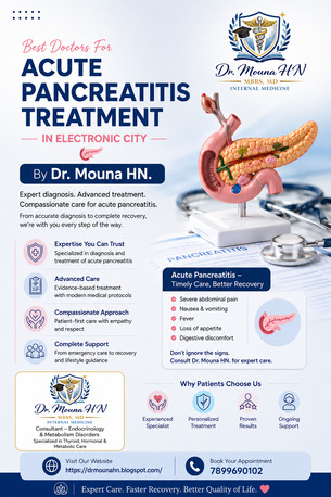 Bangalore, Health, Best Doctors For Acute Pancreatitis Treatment In Electronic City- Dr.Mouna HN.