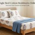 INR 1499,  Single Bed Cotton Bedsheets Online Pure Cotton Comfort | TheIndiGlobal