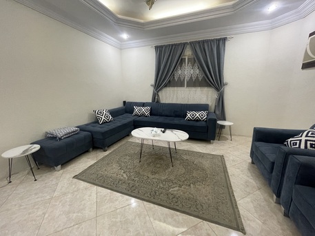 Al Samer, Furniture, SAR 2600,  Large 7-Seater L-Shaped Sofa With 1 Center Table And 4 Round Side Tables And 1 TV Table