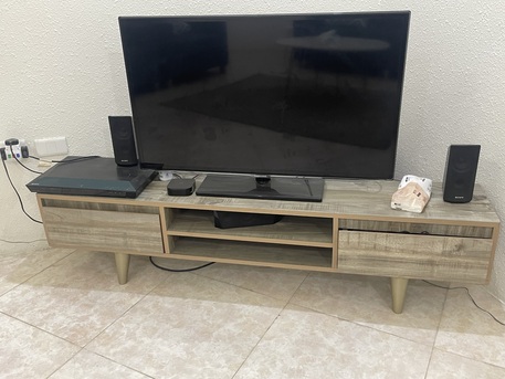 Al Samer, Furniture, SAR 2600,  Large 7-Seater L-Shaped Sofa With 1 Center Table And 4 Round Side Tables And 1 TV Table