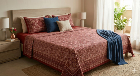 Mumbai, Household Items, INR 1499,  Red Cotton Bedsheets Online India Elegant Bedroom Bedding