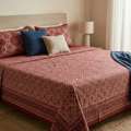 INR 1499,  Red Cotton Bedsheets Online India Elegant Bedroom Bedding