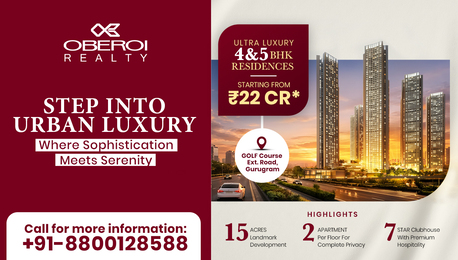 Gurgaon, Real Estate For Sale, INR 250000000,  5 BR,  8500 Sq. Meter,  Oberoi 360 North At Sector 58 Gurgaon - Luxury 4 & 5 BHK Apartments