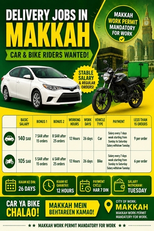 Makkah, Jobs, Delivery Rider