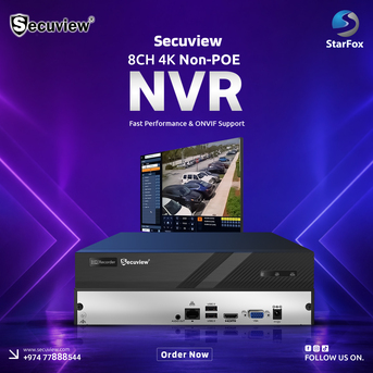Doha, Electronics, QAR 416,  Secuview 8CH 4K Non-PoE NVR