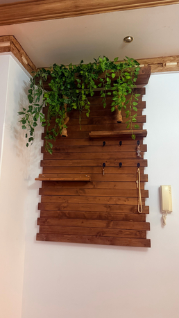 Riyadh, Household Items, SAR 500,  Premium Handcrafted Wooden Wall Panel With Hanging Plants & Hooks