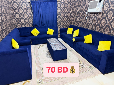 Manama, Furniture, BHD 70,  Sofa Set For Sale Full Set With Carpet And Curtain Pillows