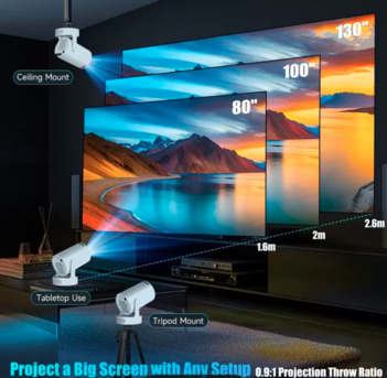 Dammam, Electronics, SAR 295,  Magcubic Projector HY300 Pro+ With Free Home Delivery 290ANSI 720P Home Cinema Mini Projec