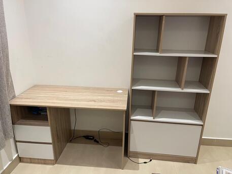 Riyadh, Furniture, SAR 600,  Office Desk With Revolving Chair And Books Shelf