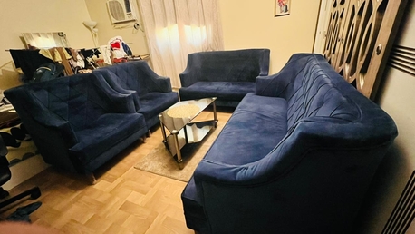 Riyadh, Furniture, SAR 600,  Sofa For Sale, MalazSofa Set,Good Condition, 7 Seater, Royal Blue Color, SAR 600