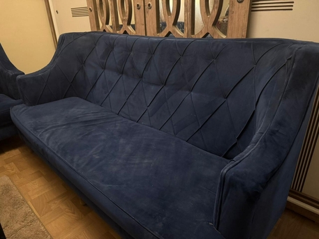 Riyadh, Furniture, SAR 600,  Sofa For Sale, MalazSofa Set,Good Condition, 7 Seater, Royal Blue Color, SAR 600
