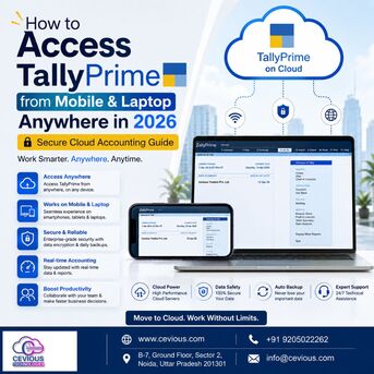 Noida, Computer, How To Access TallyPrime From Mobile & Laptop Anywhere In 2026 | Secure Cloud Accounting