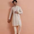 INR 7999,  Cream Sequin Embroidered Kurta Set