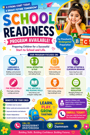 Dammam, Childcare Jobs, School Rediness Program