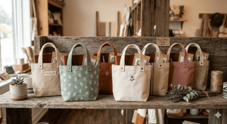 Mumbai, Household Items, INR 799,  Mini Cotton Tote Bags Hand Block Printed, Pure Cotton, Everyday Carry | Theindiglobal