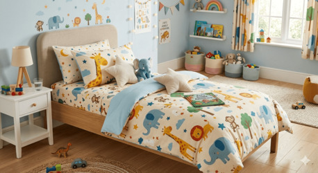 Mumbai, Household Items, INR 1499,  Kids Cotton Bedsheet With Pillow Cover Pure Cotton, Azo-Free Dyes, Soft & Safe | Theindigl