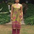 INR 1479,  Buy Women's Lime Green Floral Sequined Sleeveless Kurta Set Online