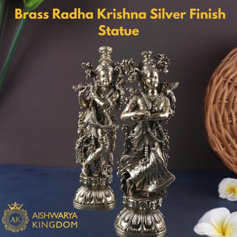 Chennai, Businesses For Sale, 8-Inch Brass Radha Krishna Silver Finish Statue &ndash; Premium Home Decor Items By AK Crafts