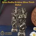 8-Inch Brass Radha Krishna Silver Finish Statue &ndash; Premium Home Decor Items By AK Crafts