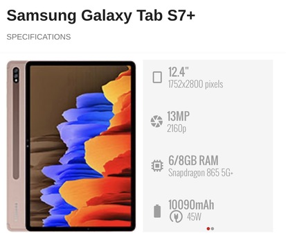 Riyadh, Tablet Computers, SAR 2000,  Samsung Tab S7 Plus