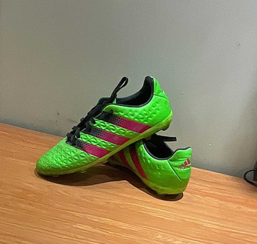 Riyadh, Clothing & Accessories, SAR 199,  Adidas Ace 16.2  TURF Football Boots - Size 38 - Solar Green/Pink - Great Condition!