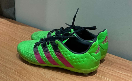 Riyadh, Clothing & Accessories, SAR 199,  Adidas Ace 16.2  TURF Football Boots - Size 38 - Solar Green/Pink - Great Condition!