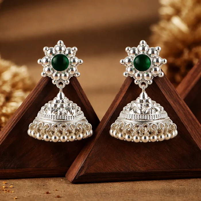 Mumbai, Jewelry, Garhwali Silver Jhumki &ndash; Traditional Elegance By Kanchi Silver Jewellery