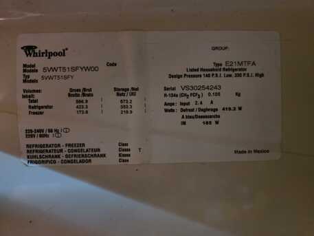 Al Aziziyah, Appliances, SAR 500,  Refrigerator For Sale (Whirlpool)