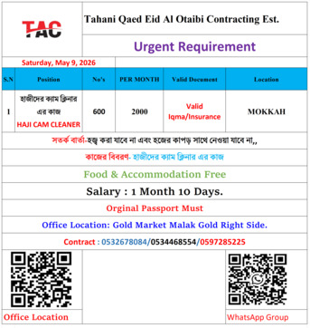 Jubail, Jobs, HAJI CAM CLEANER