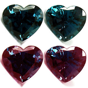 New York, Jewelry, USD 38532,  Untreated 1.59 Cttw. Loose Alexandrite Heart Matched Pair, AAAAA Quality