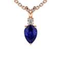 USD 1068,  Natural Round Diamond Tanzanite Necklace- Buy Now