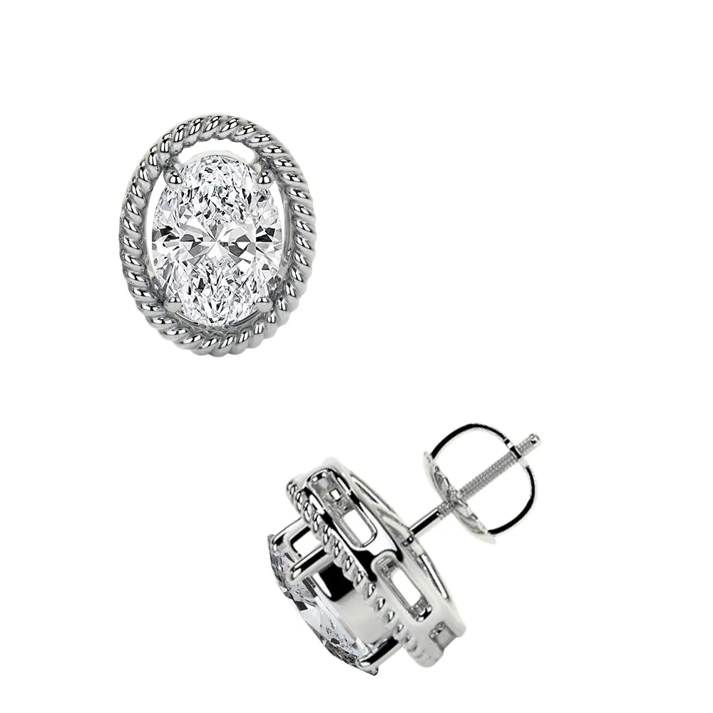 New York, Jewelry, USD 2605,  GemsNY IGI Certified Lab Diamond Earrings | Oval Shape 3cts